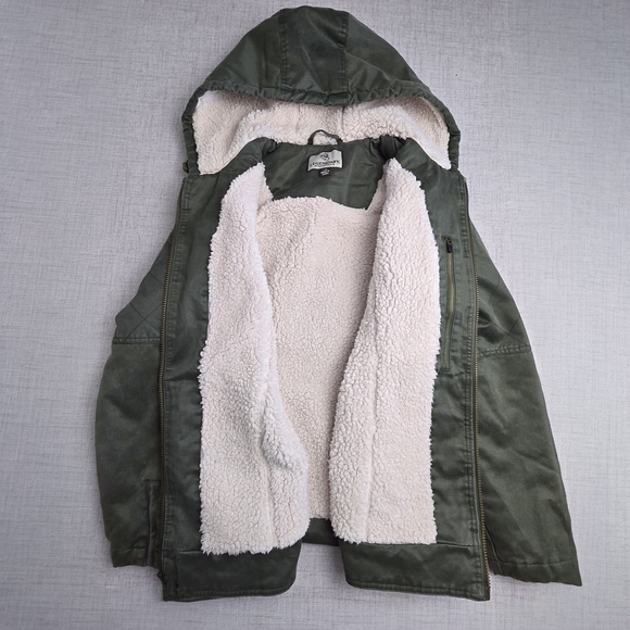 Legendary Whitetails Women Sherpa Lined Quilted Utility Jacket Olive Green Large - Picture 9 of 11